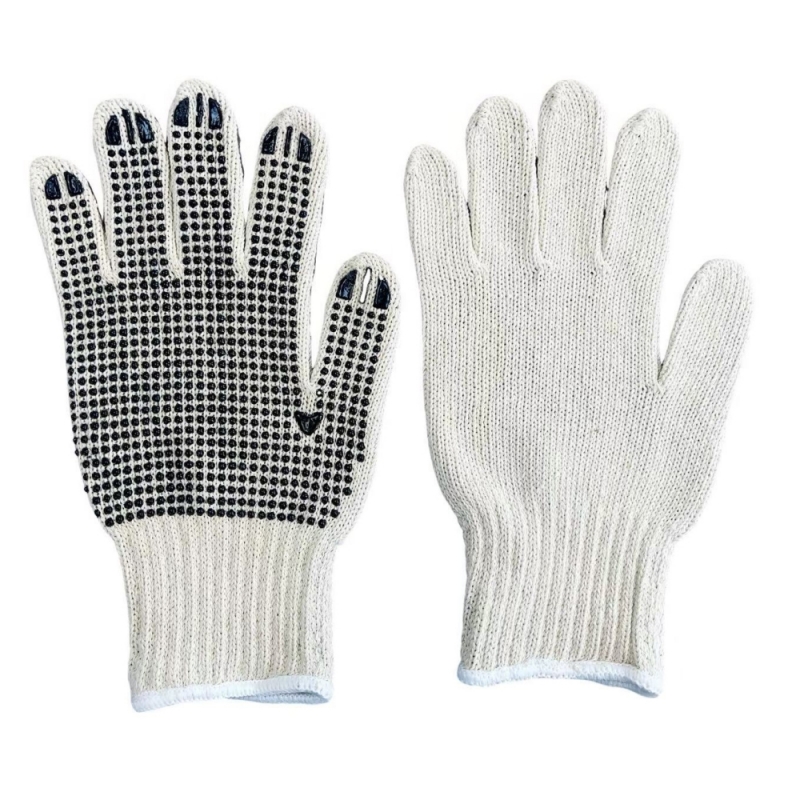 Basic 7-Gauge Knitted Gloves With PVC Dots