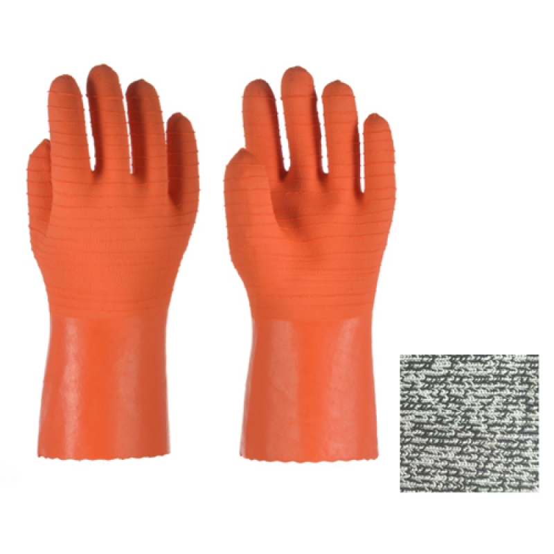 LONG CUFF LATEX COATED GLOVES CUT LINER