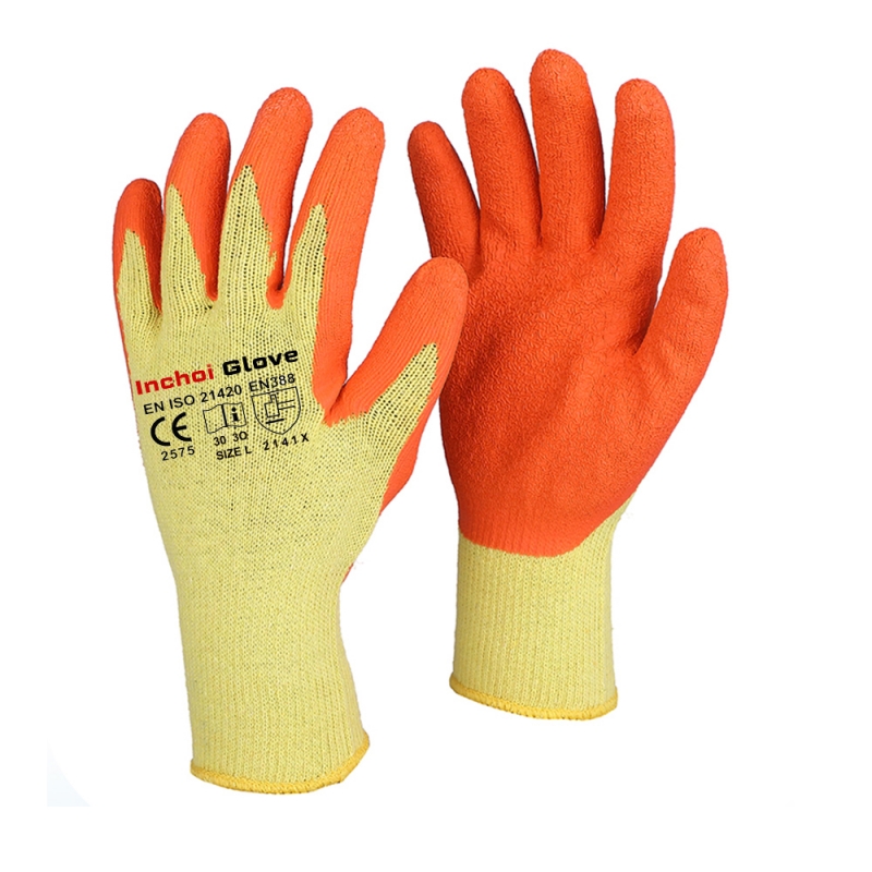 ECONOMIC CRINKLE LATEX COATED GLOVES ORANGE ECONOMIC CRINKLE LATEX COATED GLOVES ORANGE