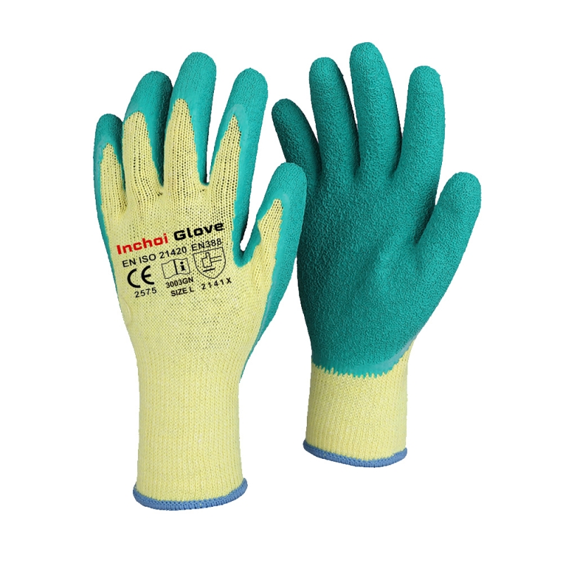ECONOMIC CRINKLE LATEX COATED GLOVES GREEN ECONOMIC CRINKLE LATEX COATED GLOVES GREEN