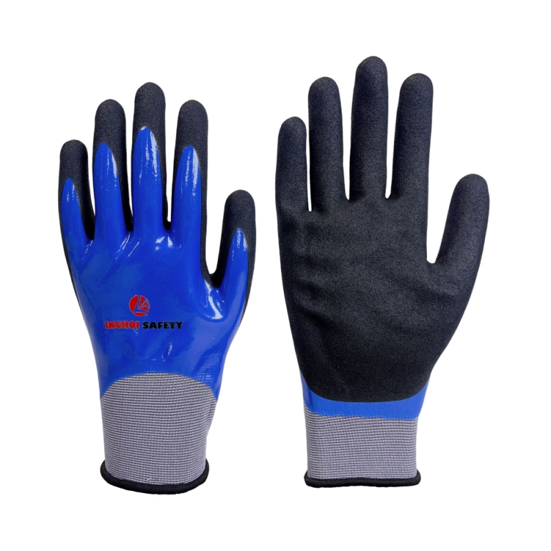 Waterproof Gloves, 18-Gauge Liner & Sandy Nitrile Coating
