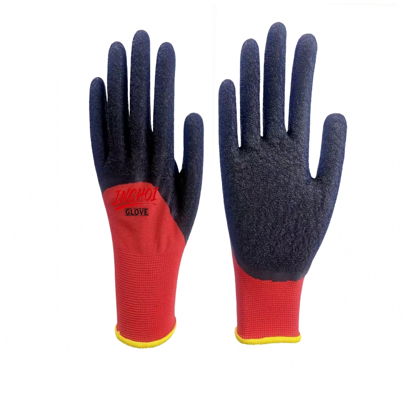 3/4 Dip Crinkle Latex Gloves