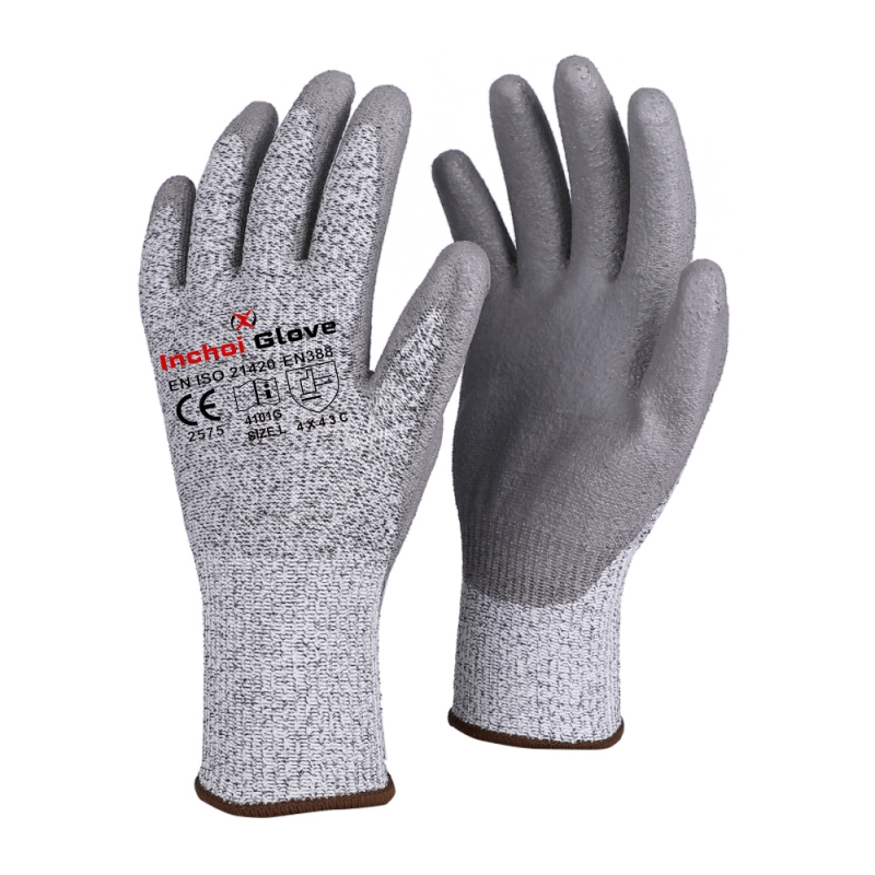 CUT RESISTANT GLOVES WITH PU GREY CUT RESISTANT GLOVES WITH PU GREY