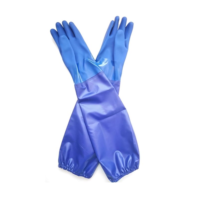 Extended Sleeve Sandy PVC Gloves - 60 cm Length 