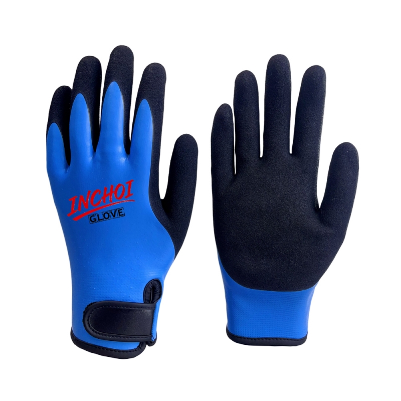 Winter Waterproof Gloves, Double Liner & Sandy Latex