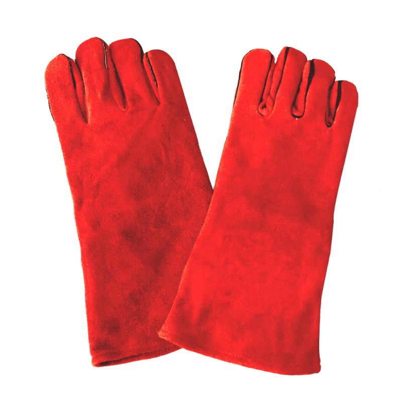 RED SPLIT LEATHER WELDING GLOVES