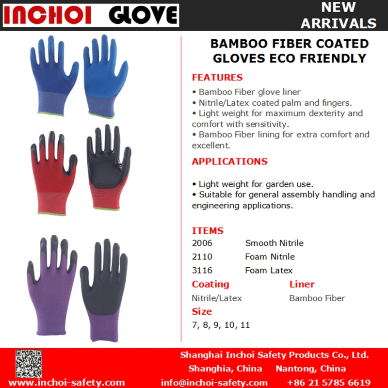 Bamboo Fiber coated Gloves ECO Friendly