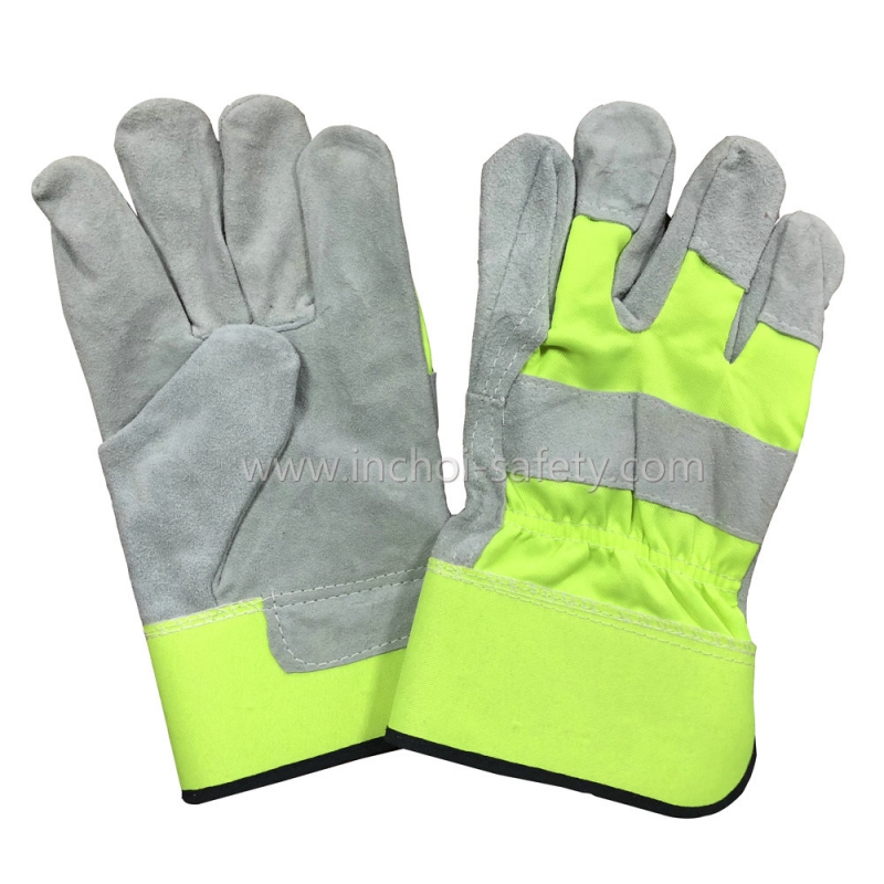 HALF LEATHER GLOVES RUBBERIZED CUFF HALF LEATHER GLOVES RUBBERIZED CUFF