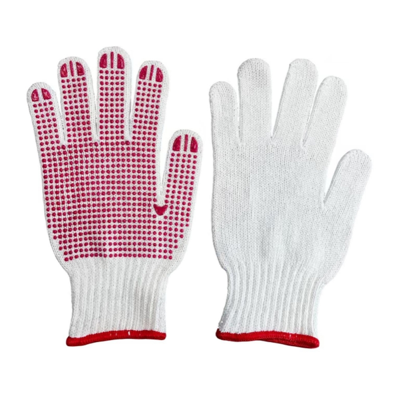 Basic 7-Gauge Knitted Gloves With Dots