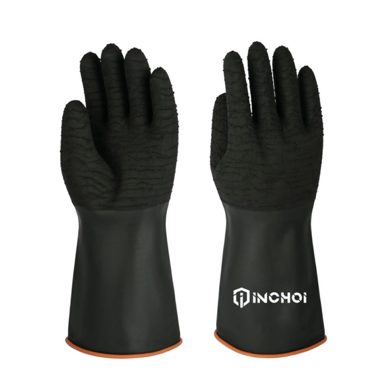 Heavy Duty Black Rubber Industrial Gloves