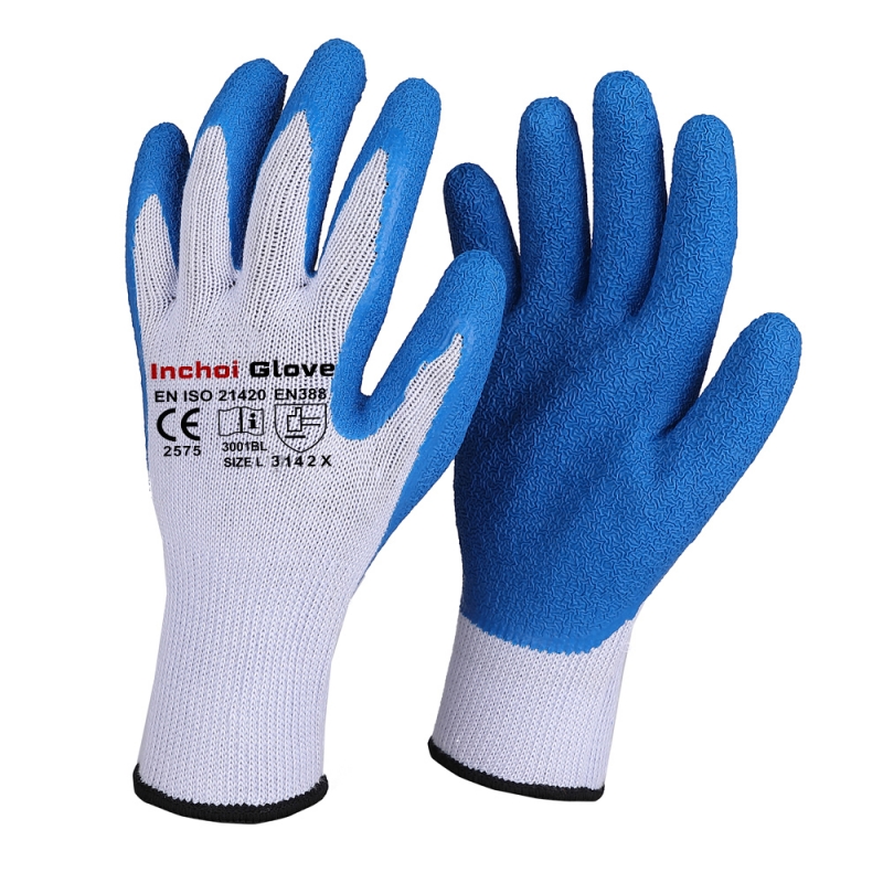 10 GAUGE CRINKLE LATEX COATED GLOVES BLUE 10 GAUGE CRINKLE LATEX COATED GLOVES BLUE