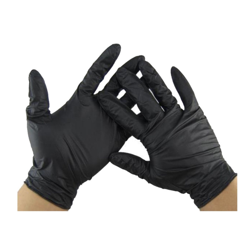 DISPOSABLE NITRILE GLOVES BLACK COLOR