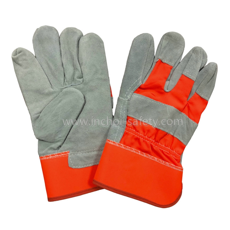HALF LEATHER GLOVES RUBBERIZED CUFF HALF LEATHER GLOVES RUBBERIZED CUFF