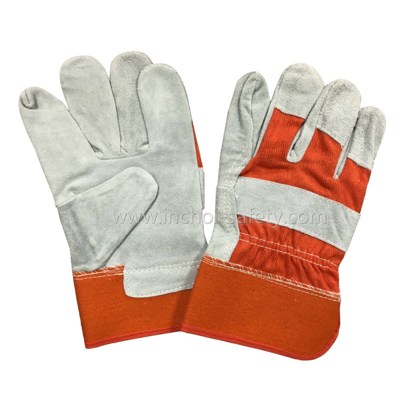 HALF LEATHER GLOVES RUBBERZIED CUFF HALF LEATHER GLOVES RUBBERZIED CUFF