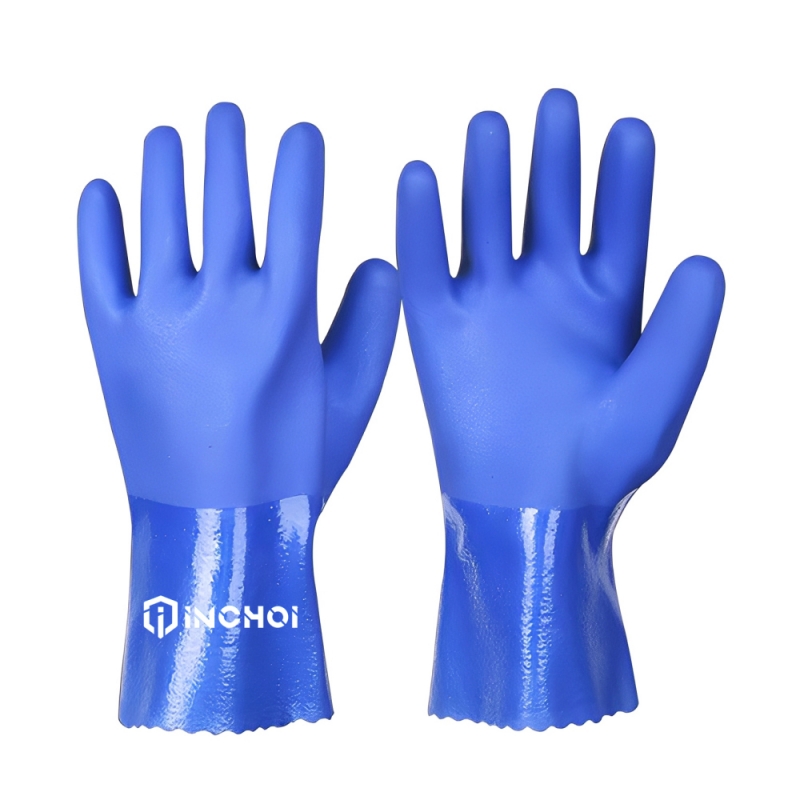 Sandy PVC Chemical Resistant Gloves - Seamless Knit Liner