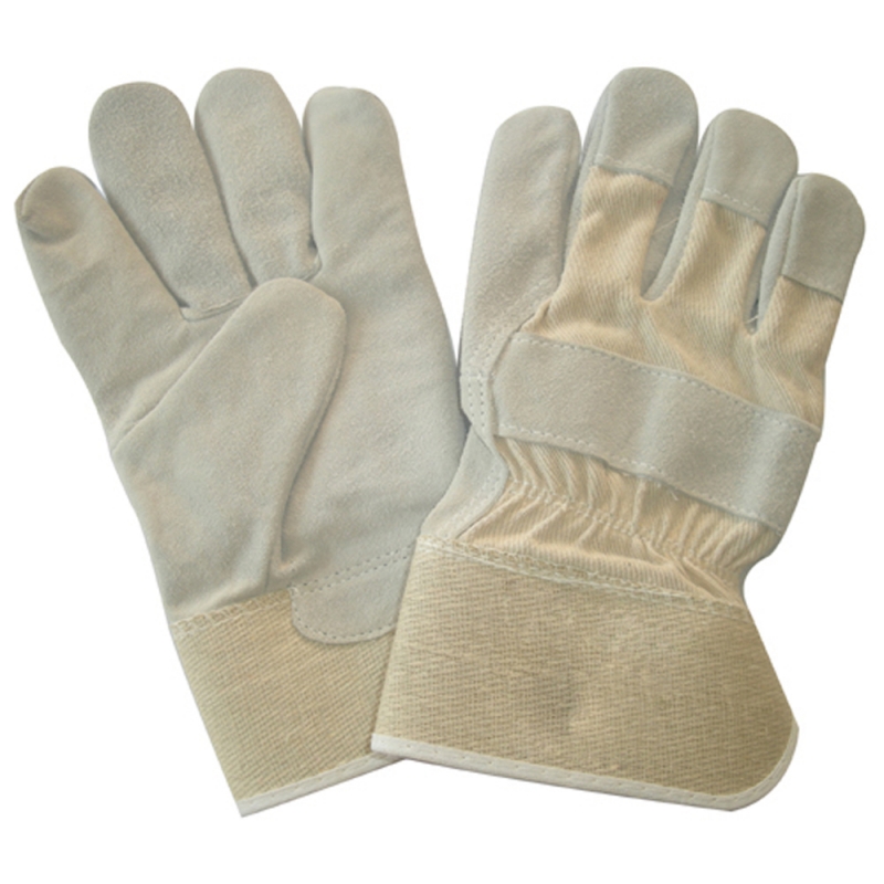 HALF LEATHER GLOVES RUBBERIZED CUFF HALF LEATHER GLOVES RUBBERIZED CUFF