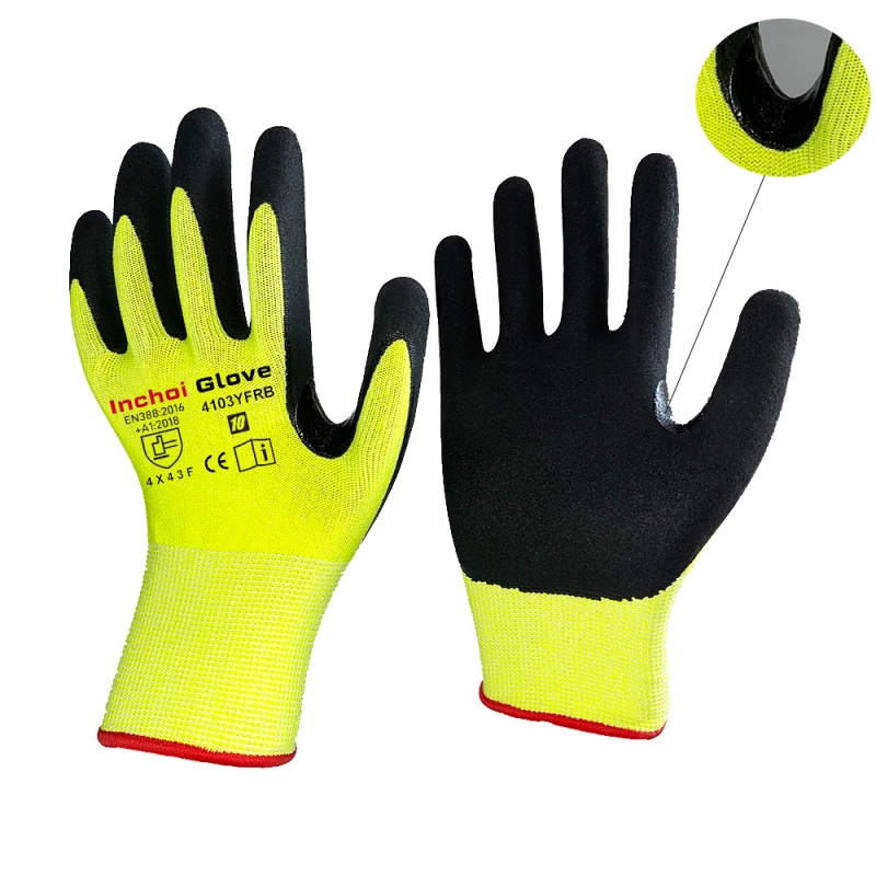 CUT RESISTANT WITH SANDY NITRILE YELLOW REINFORCE CUT RESISTANT WITH SANDY NITRILE YELLOW REINFORCE