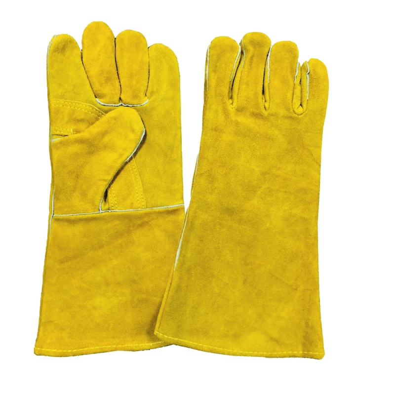 YELLOW SPLIT LEATHER WELDING GLOVES YELLOW SPLIT LEATHER WELDING GLOVES