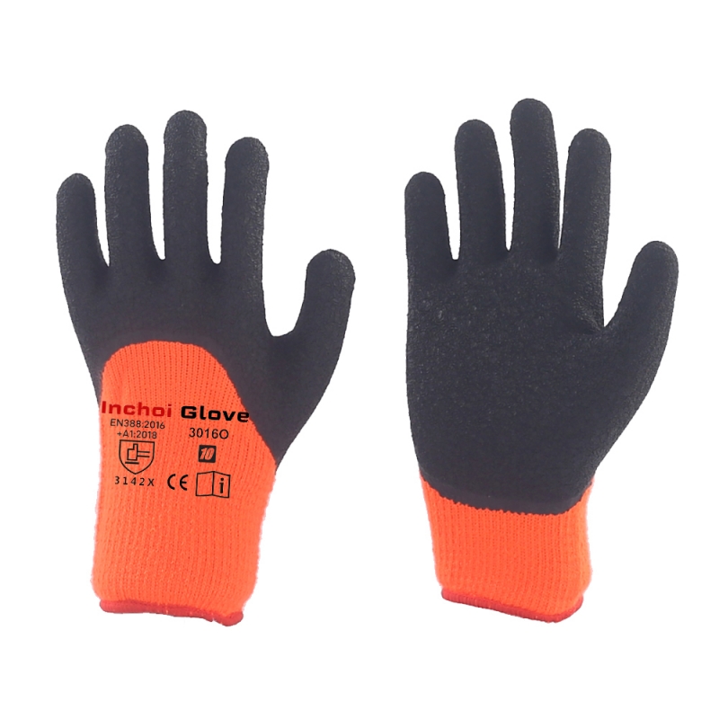 LATEX THERMAL GLOVES WINTER USE ORANGE LATEX THERMAL GLOVES WINTER USE ORANGE