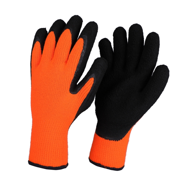 FOAM LATEX THERMAL COATED GLOVES ORANGE FOAM LATEX THERMAL COATED GLOVES ORANGE