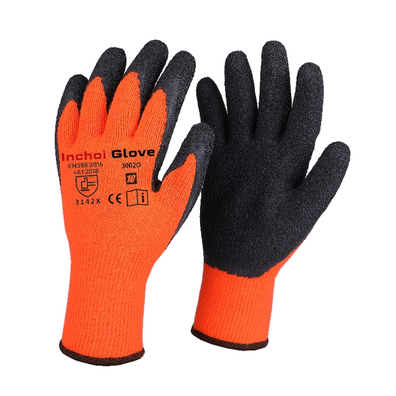 LATEX THERMAL GLOVES WINTER USE ORANGE LATEX THERMAL GLOVES WINTER USE ORANGE