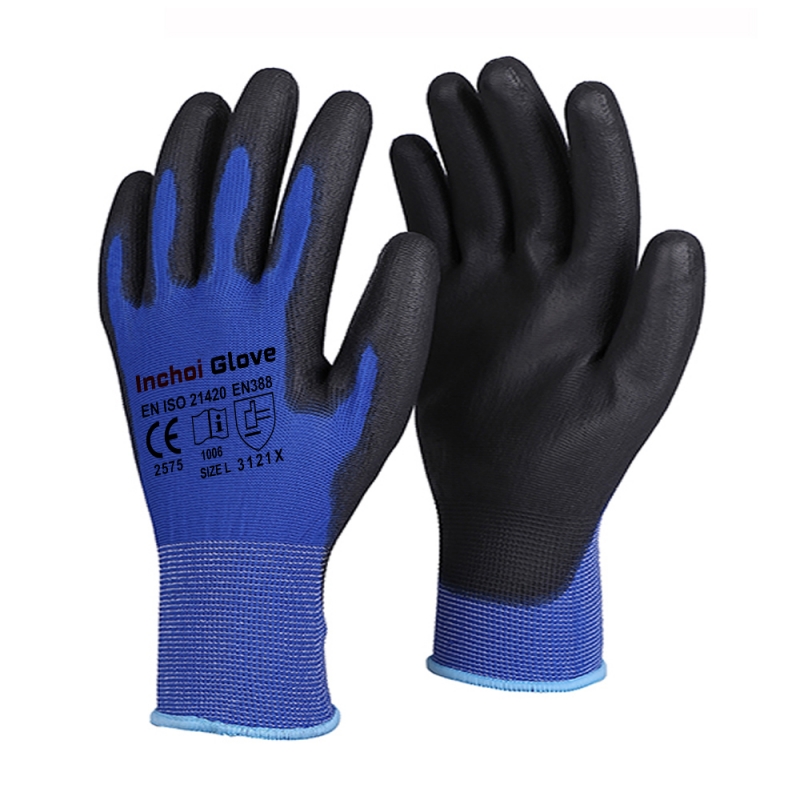 PU COATED GLOVES WITH 18 GAUGE NYLON PU COATED GLOVES WITH 18 GAUGE NYLON