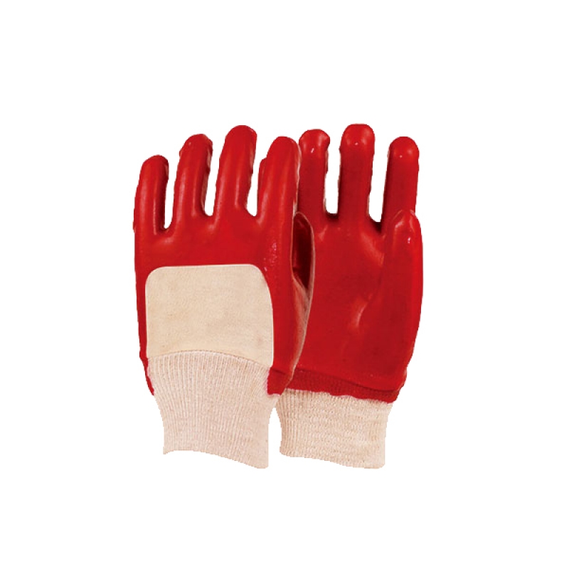 PVC GLOVES OPEN BACK KNIT WRIST
