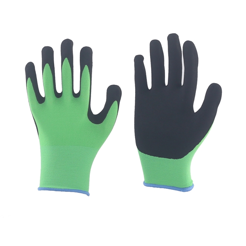RECYCLED (R-PET) GLOVES WITH SANDY NITRILE RECYCLED (R-PET) GLOVES WITH SANDY NITRILE
