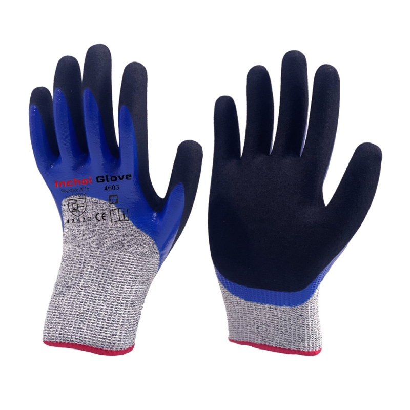 CUT RESISTANT GLOVES DOUBLE COAT SANDY NITRILE CUT RESISTANT GLOVES DOUBLE COAT SANDY NITRILE