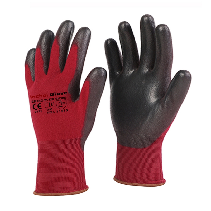 PU COATED GLOVES WITH 15 GAUGE NYLON PU COATED GLOVES WITH 15 GAUGE NYLON