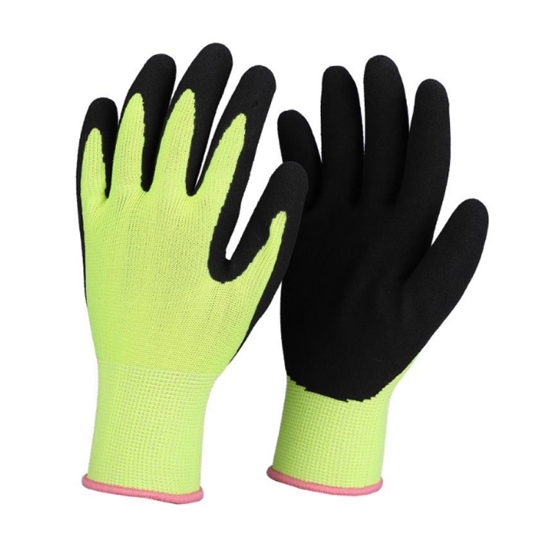 SDANDY LATEX COAED GLOVES YELLOW/BLACK SDANDY LATEX COAED GLOVES YELLOW/BLACK