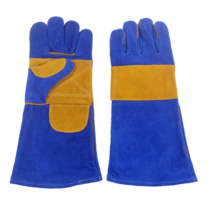 BLUE SPLIT LEATHER WELDING GLOVES BLUE SPLIT LEATHER WELDING GLOVES