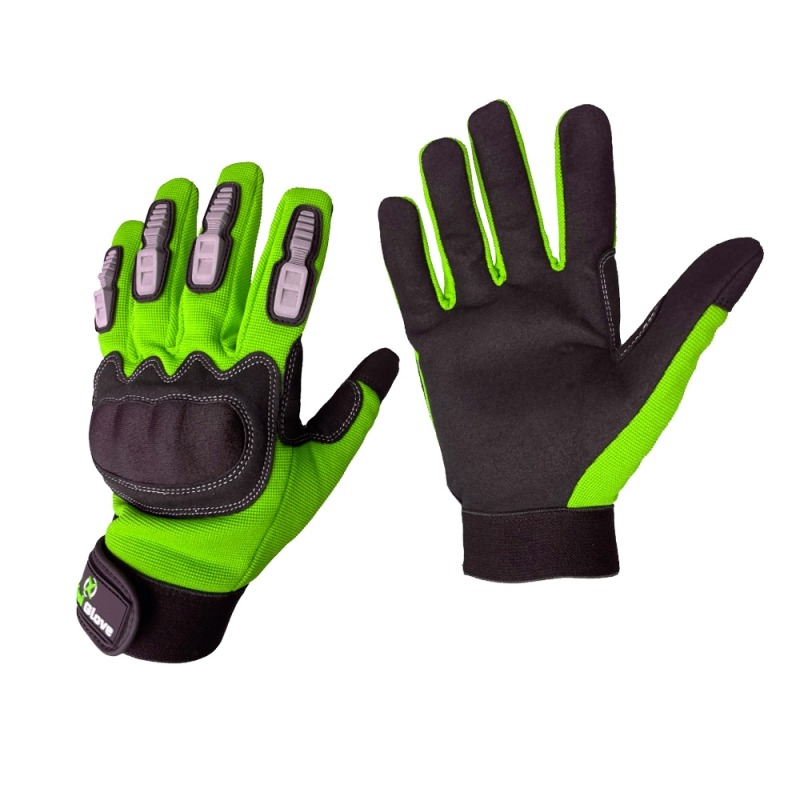 MECHANICAL GLOVES WITH IMPACT PROTECTION GREEN MECHANICAL GLOVES WITH IMPACT PROTECTION GREEN