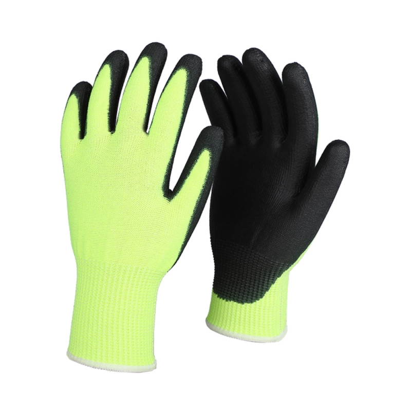 CUT RESISTANT GLOVES WITH PU YELLOW CUT RESISTANT GLOVES WITH PU YELLOW
