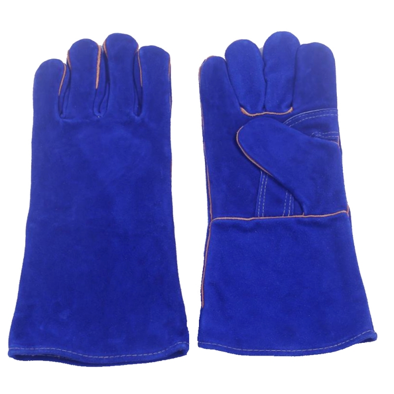 BLUE SPLIT LEATHER WELDING GLOVES BLUE SPLIT LEATHER WELDING GLOVES