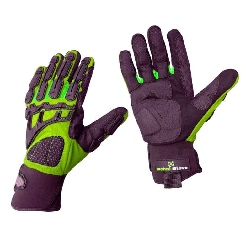MECHANICAL GLOVES WITH IMPACT PROTECTION GREEN MECHANICAL GLOVES WITH IMPACT PROTECTION GREEN